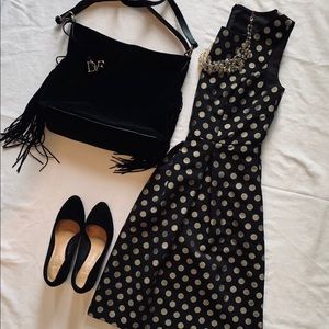 Black + Gold Polka Dot Party Dress